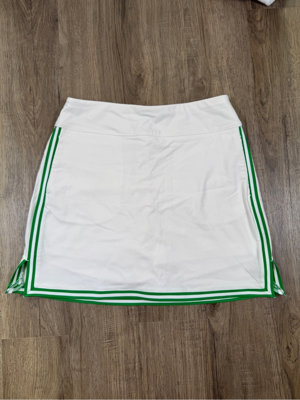 Lady Hagen White Mini Skort with Green Trim